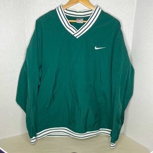 Vintage 90s Nike Pullover Pine Green Windbreaker Lightweight Golf Jacket Size XL